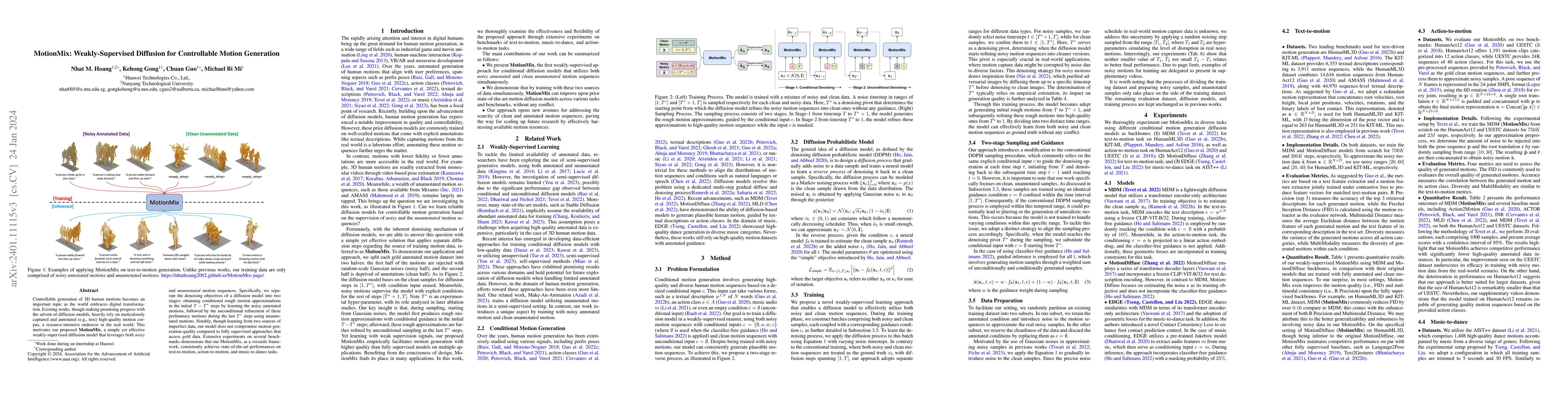 Thumbnail for MotionMix: Weakly-Supervised Diffusion for Controllable Motion
  Generation