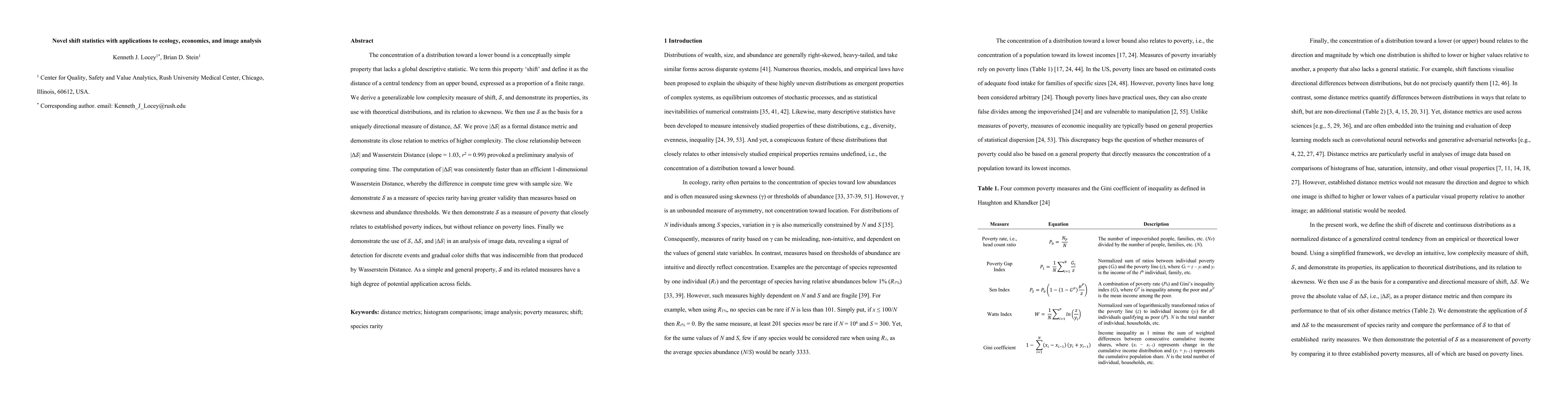 Thumbnail for Measurement and comparison of distributional shift with applications to
  ecology, economics, and image analysis