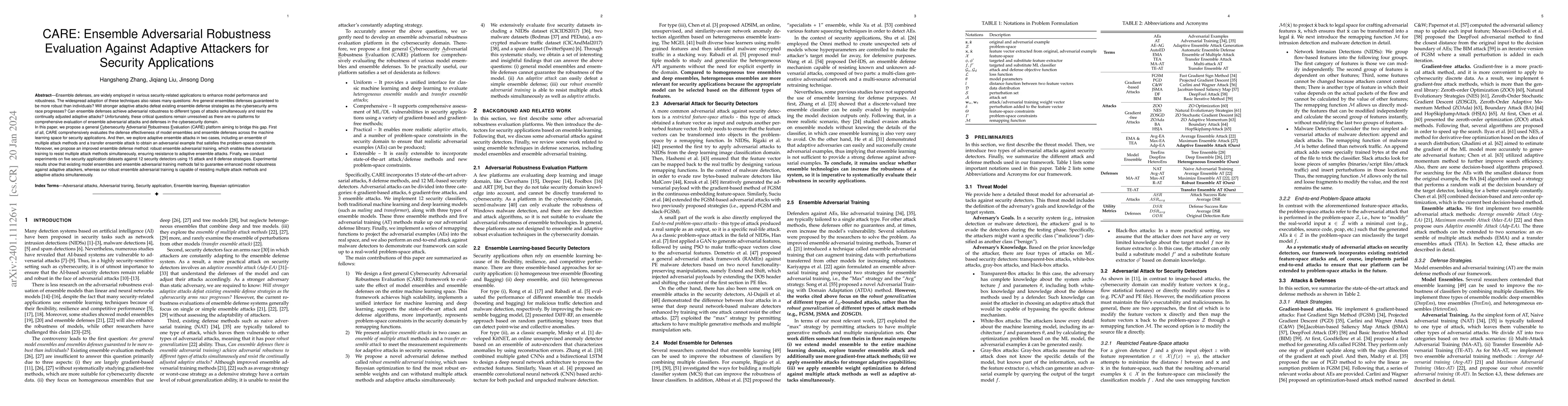 Thumbnail for CARE: Ensemble Adversarial Robustness Evaluation Against Adaptive
  Attackers for Security Applications