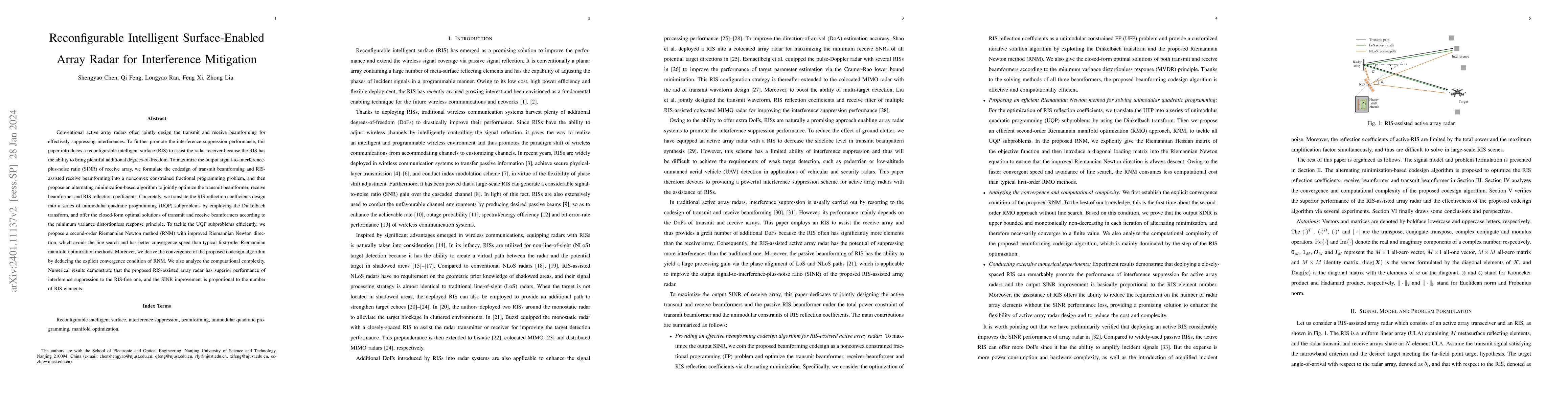 Thumbnail for Reconfigurable Intelligent Surface-Enabled Array Radar for Interference
  Mitigation