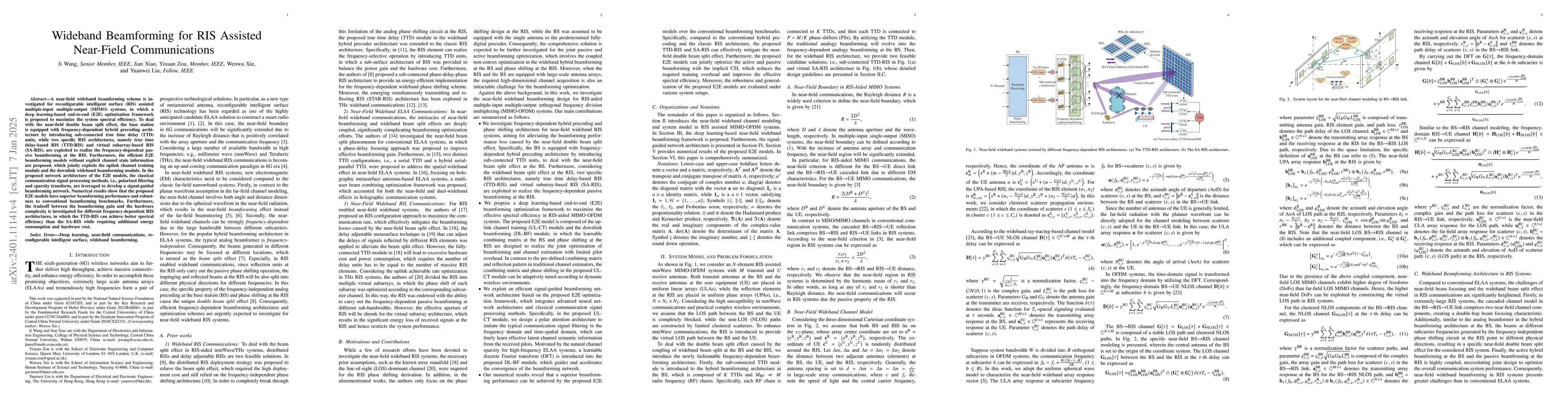 Thumbnail for Wideband Beamforming for RIS Assisted Near-Field Communications