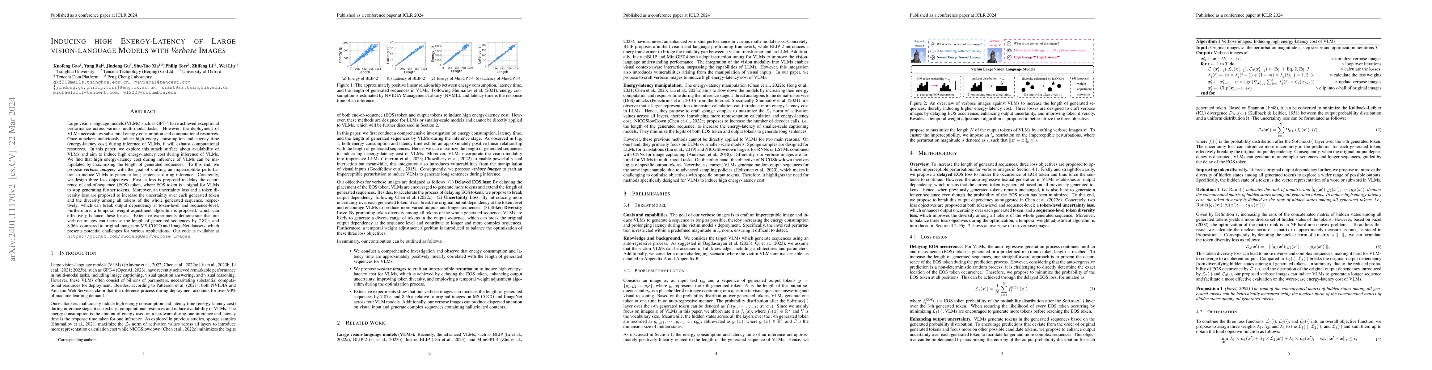 Thumbnail for Inducing High Energy-Latency of Large Vision-Language Models with
  Verbose Images