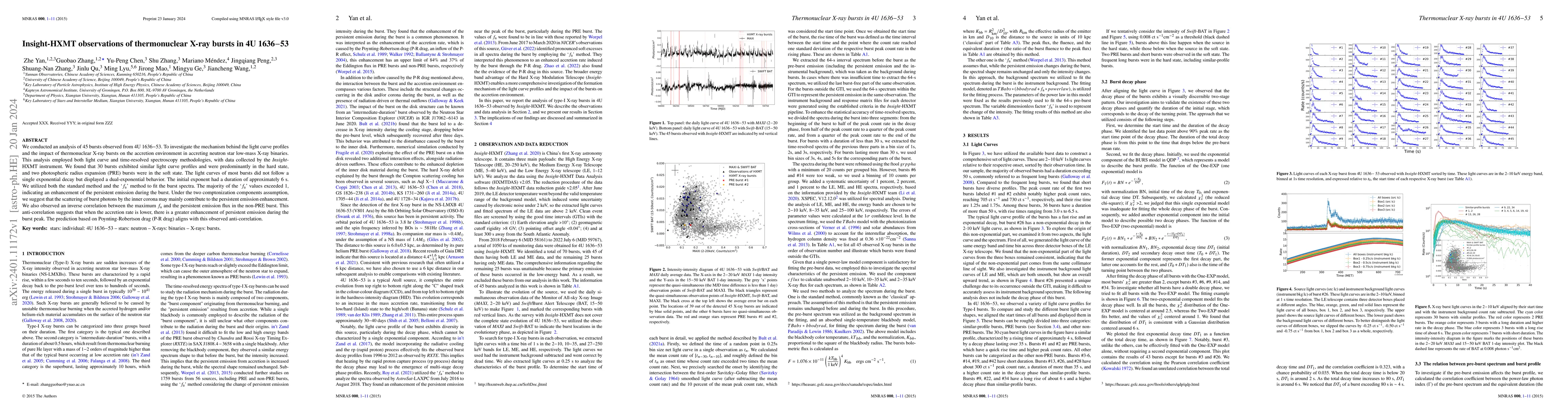 Thumbnail for Insight-HXMT observations of thermonuclear X-ray bursts in 4U 1636-53
