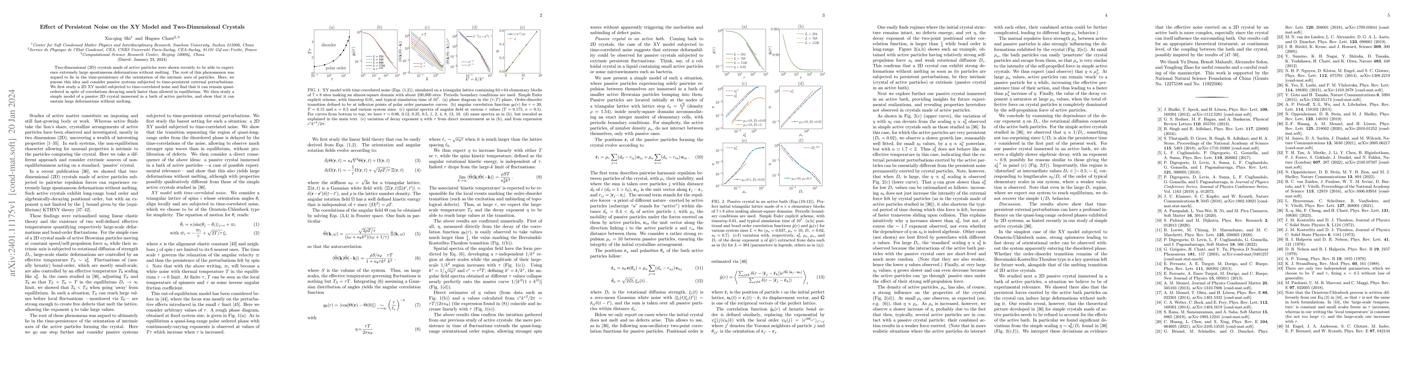 Thumbnail for Effect of Persistent Noise on the XY Model and Two-Dimensional Crystals