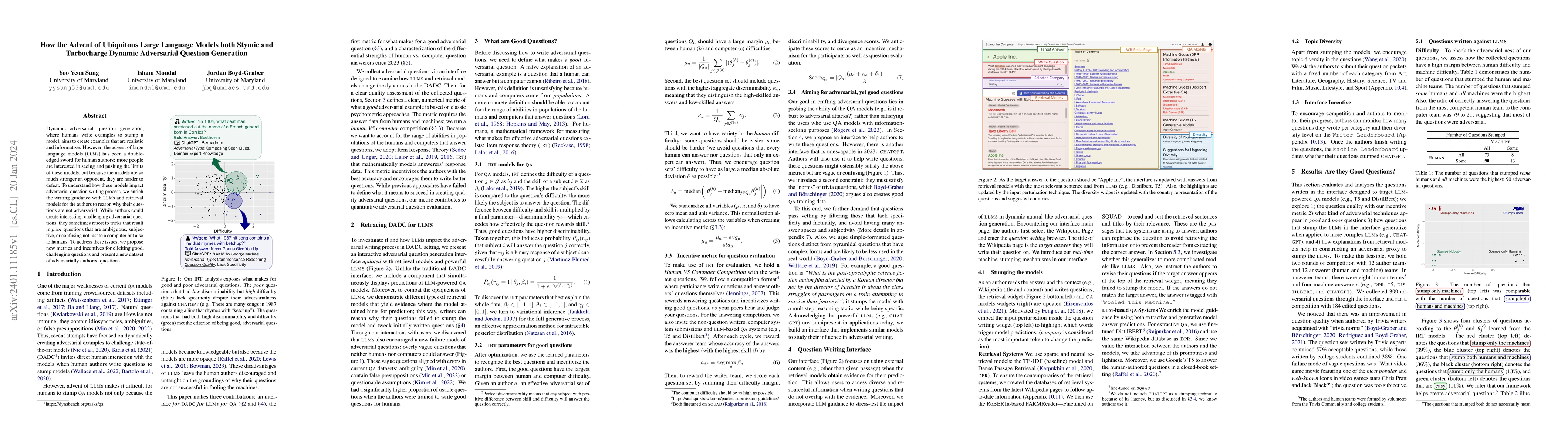 Thumbnail for How the Advent of Ubiquitous Large Language Models both Stymie and
  Turbocharge Dynamic Adversarial Question Generation
