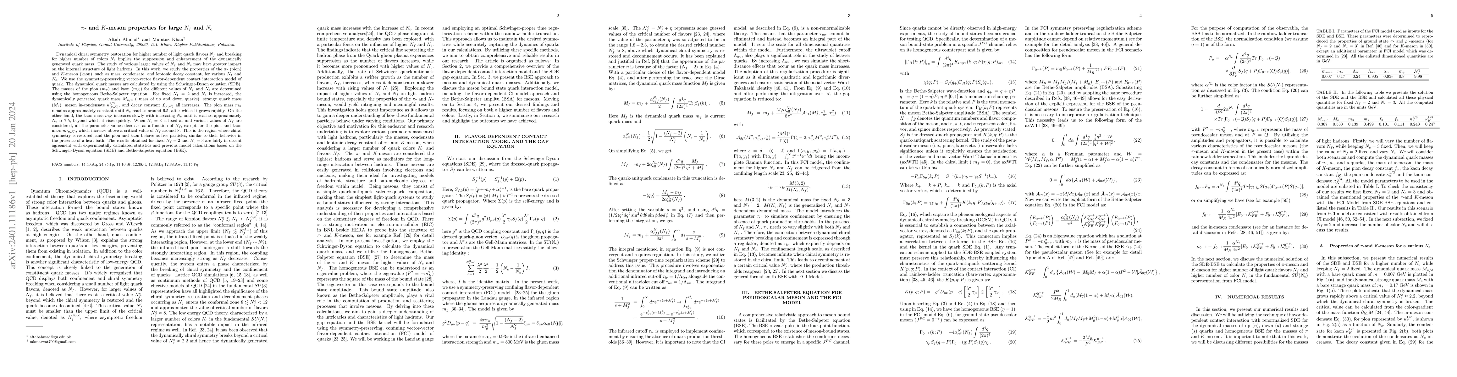 Thumbnail for $\pi$- and $K$-meson properties for large $N_f$ and $N_c$