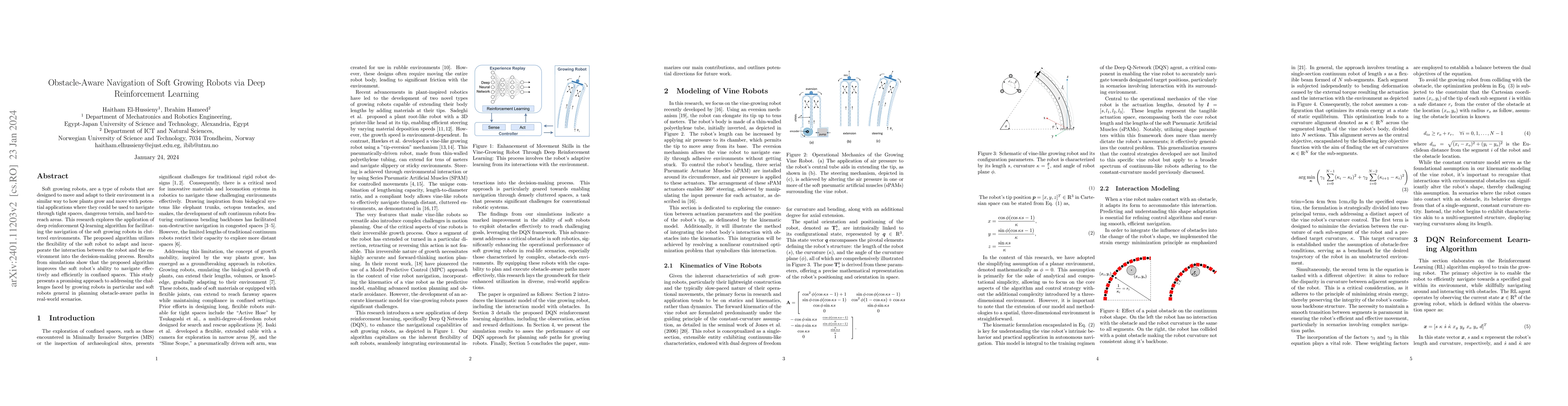 Thumbnail for Obstacle-Aware Navigation of Soft Growing Robots via Deep Reinforcement
  Learning
