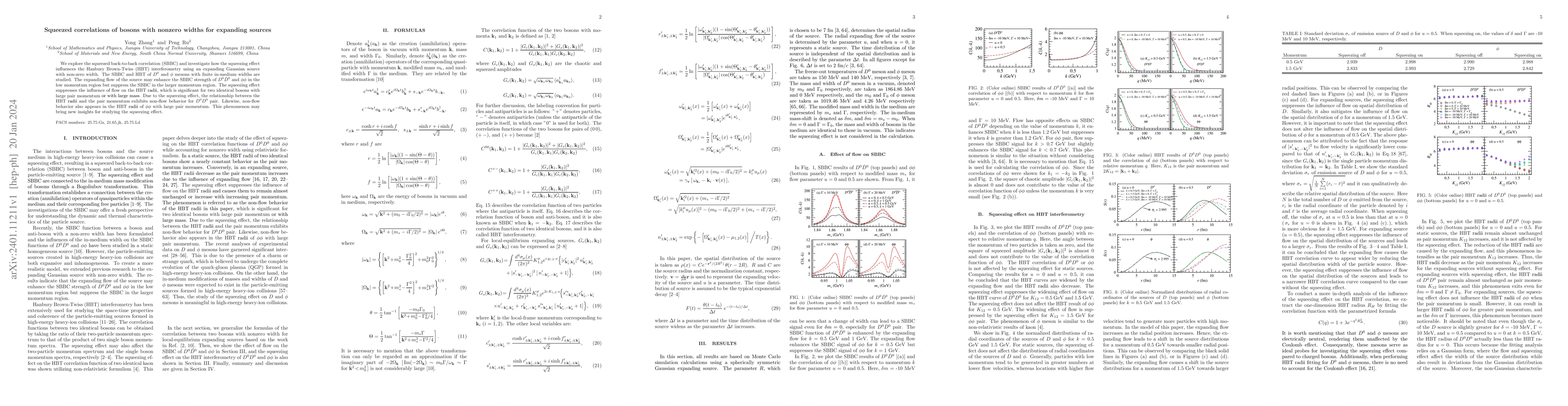 Thumbnail for Squeezed correlations of bosons with nonzero widths for expanding
  sources