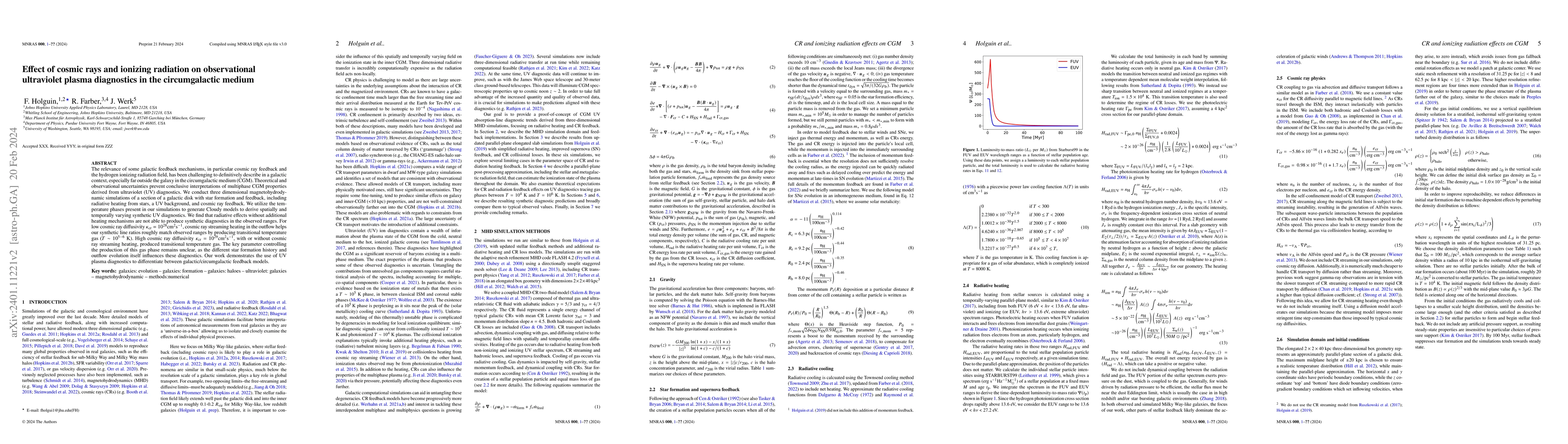 Thumbnail for Effect of cosmic rays and ionizing radiation on observational
  ultraviolet plasma diagnostics in the circumgalactic medium