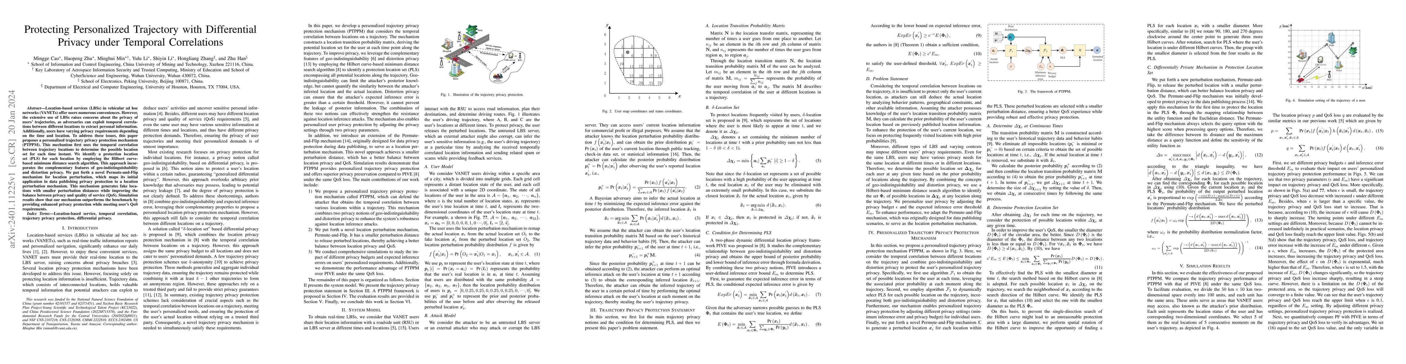 Thumbnail for Protecting Personalized Trajectory with Differential Privacy under
  Temporal Correlations