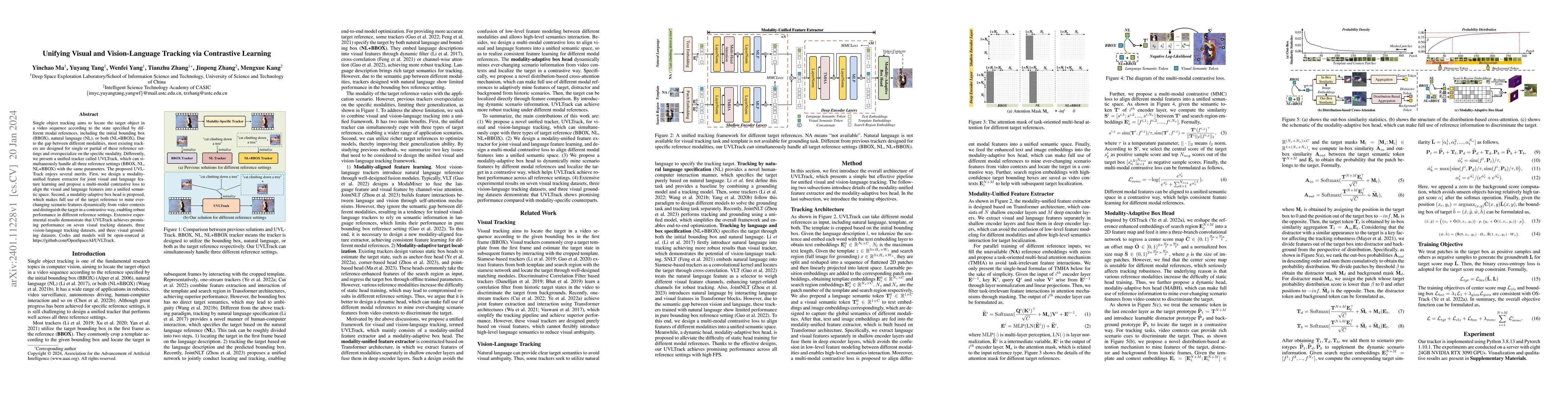Thumbnail for Unifying Visual and Vision-Language Tracking via Contrastive Learning