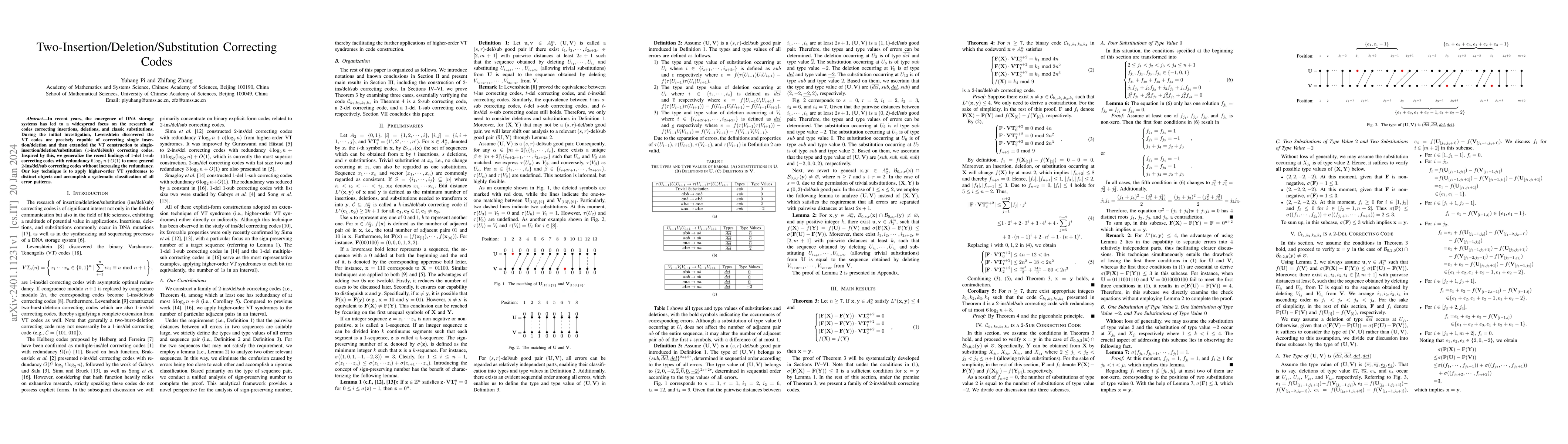 Thumbnail for Two-Insertion/Deletion/Substitution Correcting Codes