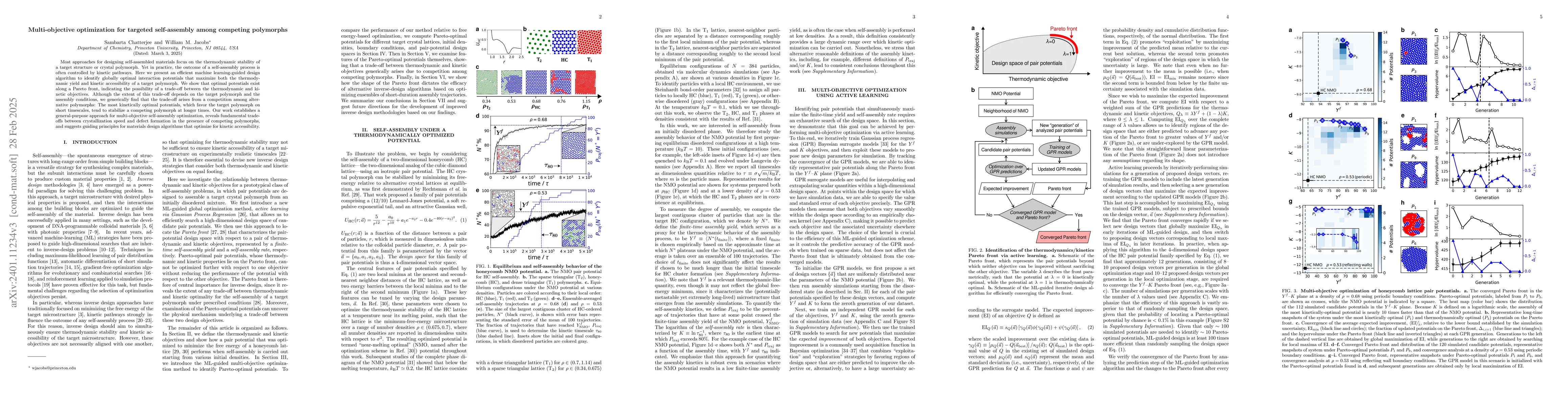 Thumbnail for Multi-objective optimization for targeted self-assembly among competing
  polymorphs