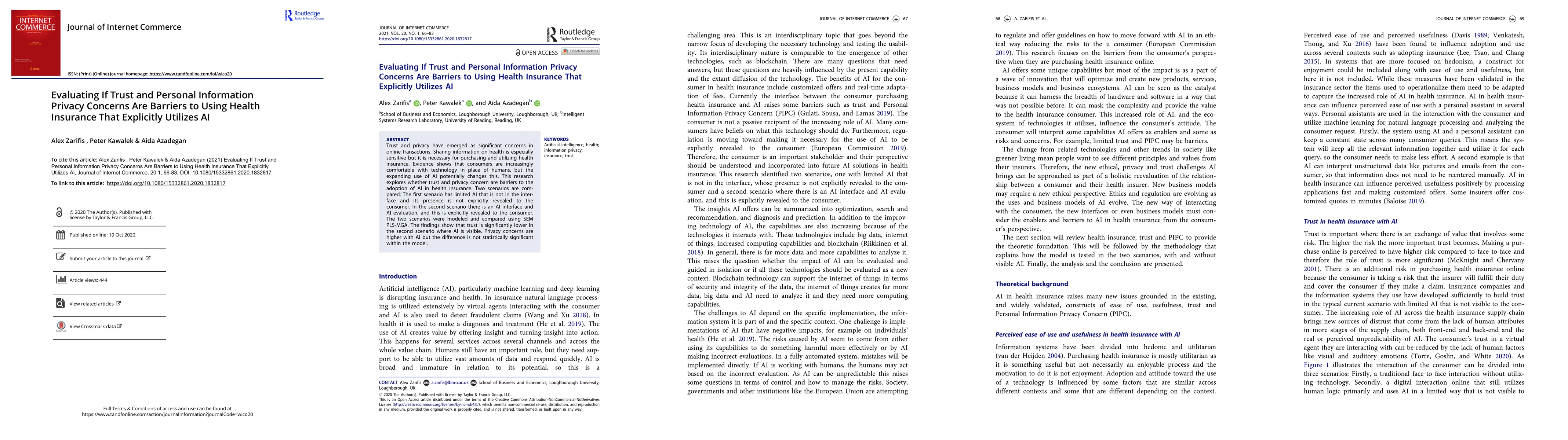 Thumbnail for Evaluating if trust and personal information privacy concerns are
  barriers to using health insurance that explicitly utilizes AI