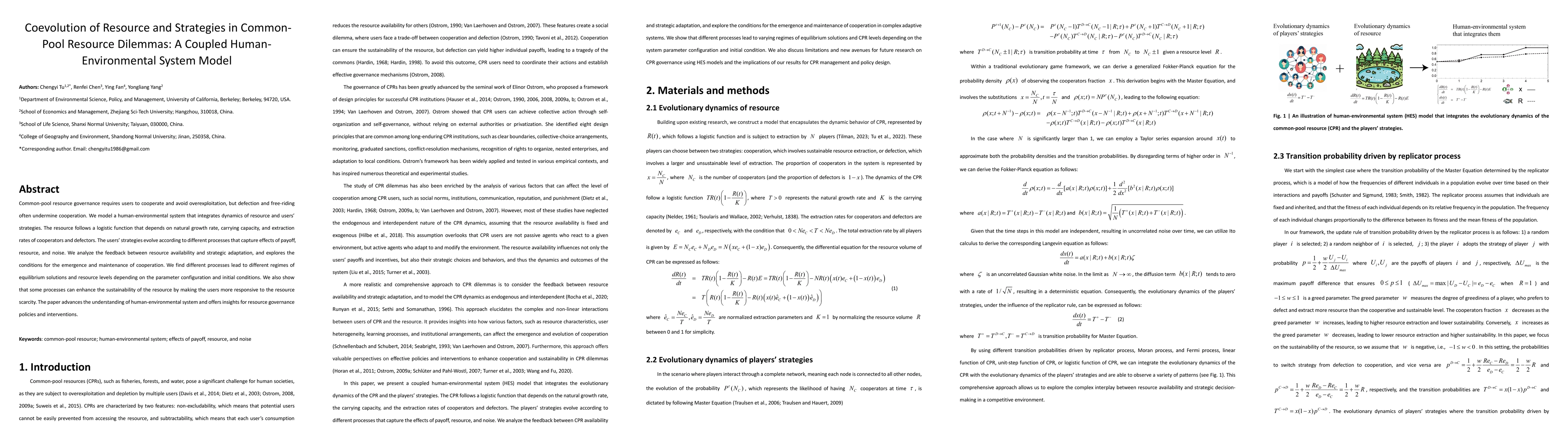 Thumbnail for Coevolution of Resource and Strategies in Common-Pool Resource Dilemmas:
  A Coupled Human-Environmental System Model