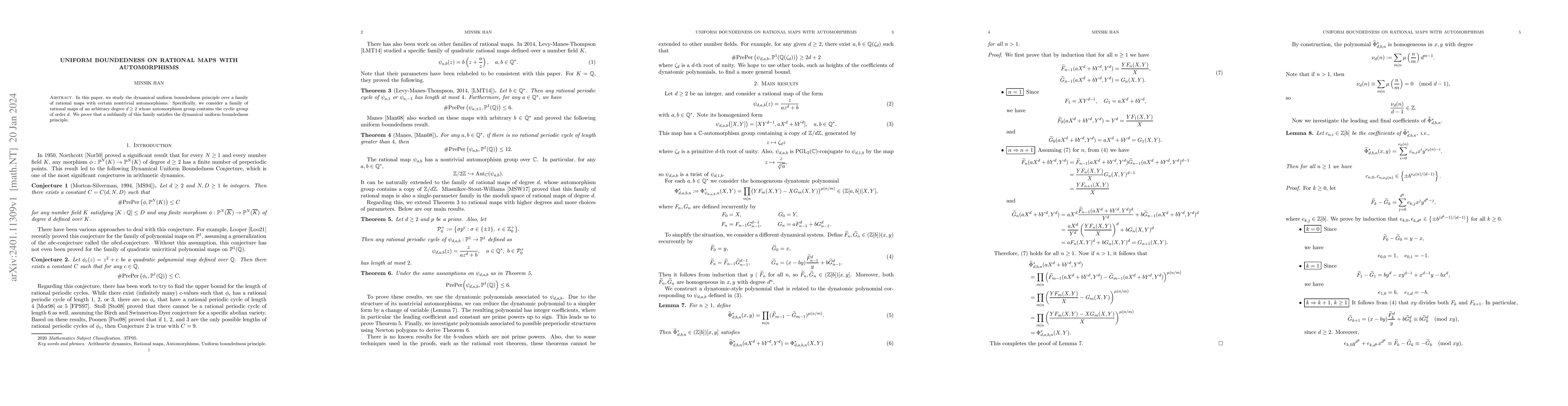 Thumbnail for Uniform boundedness on rational maps with automorphisms