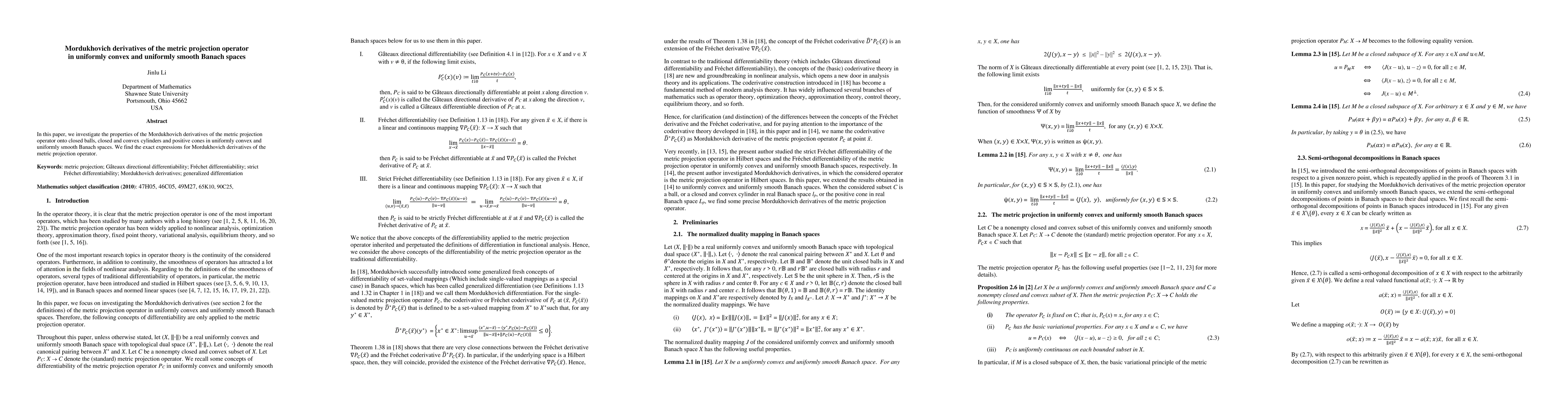 Thumbnail for Mordukhovich derivatives of the metric projection operator in uniformly
  convex and uniformly smooth Banach spaces