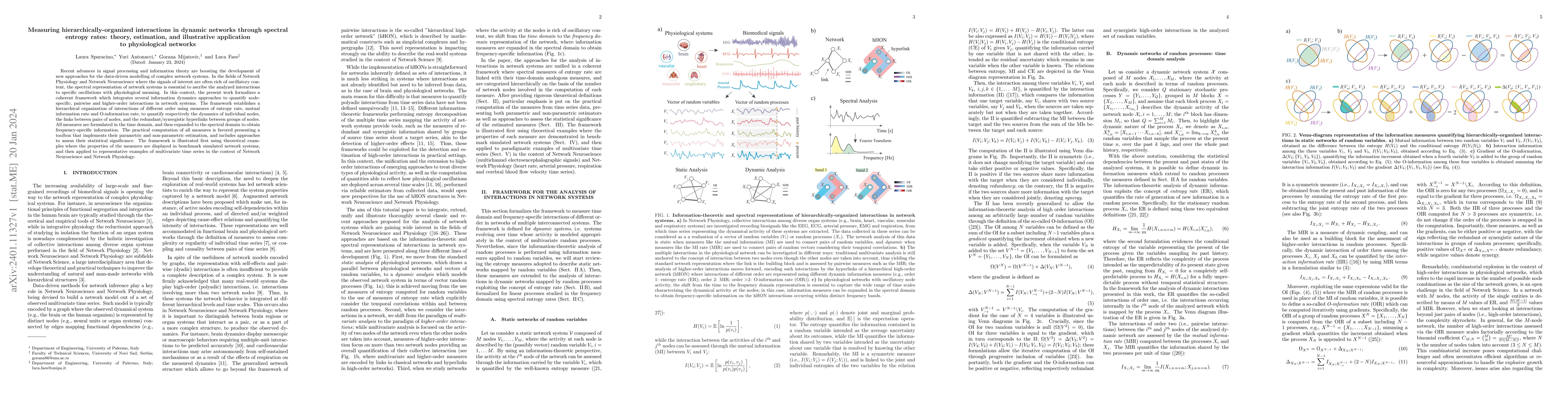 Thumbnail for Measuring hierarchically-organized interactions in dynamic networks
  through spectral entropy rates: theory, estimation, and illustrative
  application to physiological networks