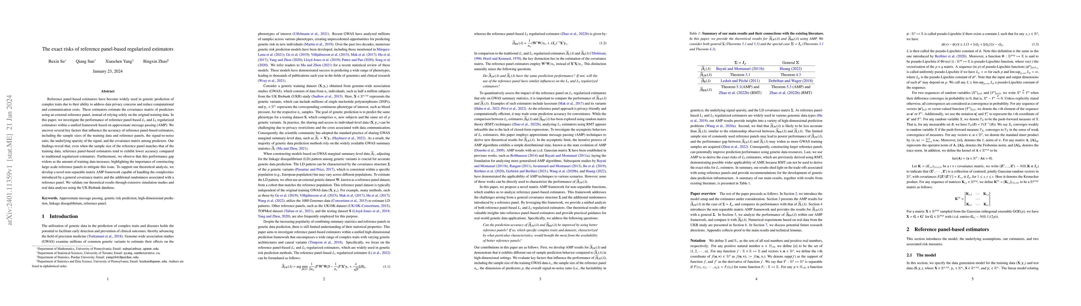 Thumbnail for The Exact Risks of Reference Panel-based Regularized Estimators