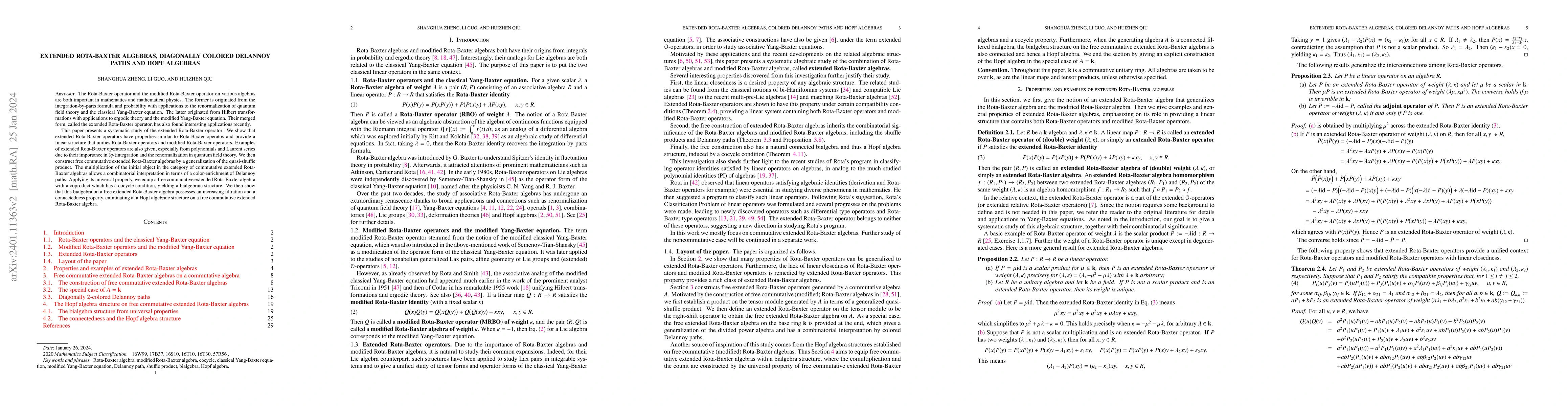 Thumbnail for Extended Rota-Baxter algebras, diagonally colored Delannoy paths and
  Hopf algebras