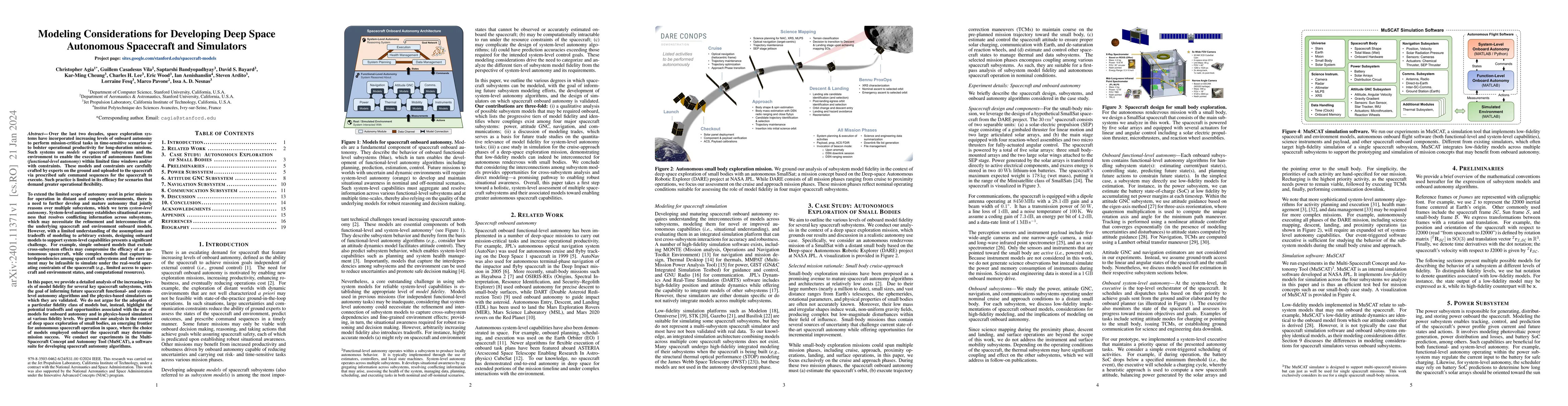 Thumbnail for Modeling Considerations for Developing Deep Space Autonomous Spacecraft
  and Simulators