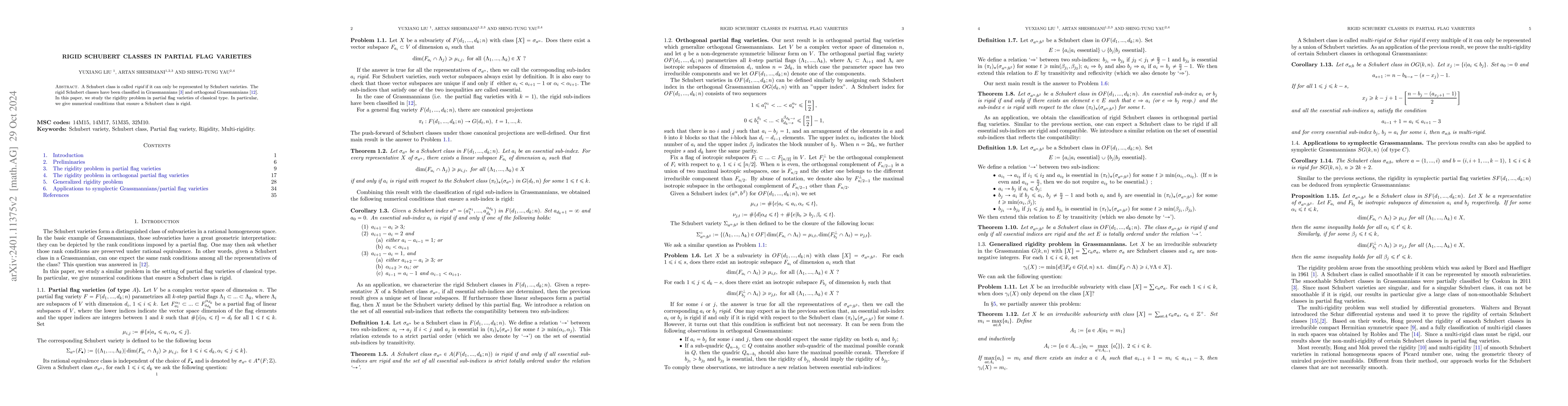 Thumbnail for Rigid Schubert classes in partial flag varieties