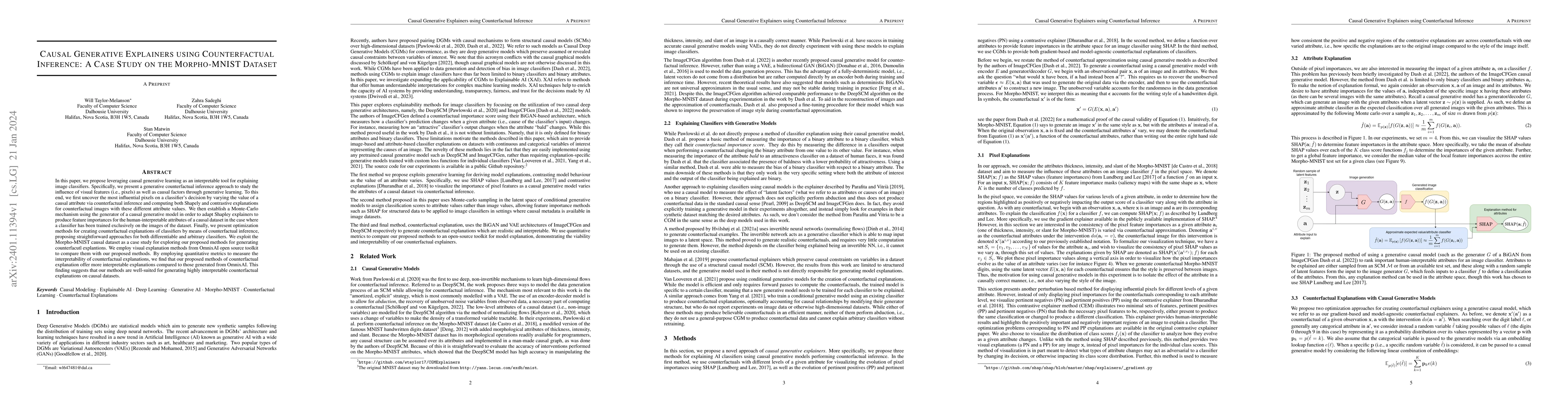 Thumbnail for Causal Generative Explainers using Counterfactual Inference: A Case
  Study on the Morpho-MNIST Dataset