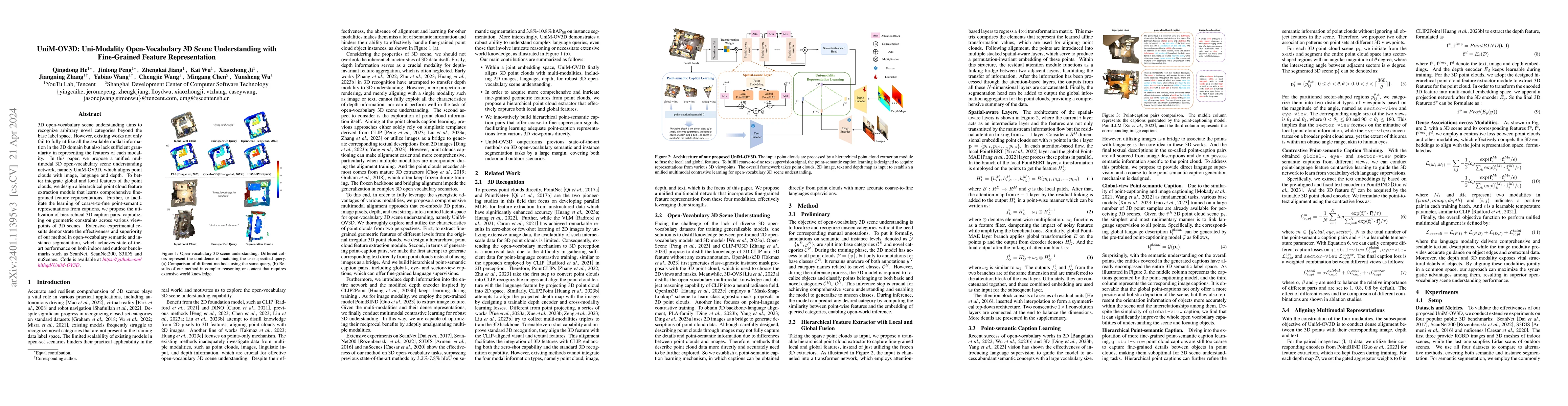 Thumbnail for UniM-OV3D: Uni-Modality Open-Vocabulary 3D Scene Understanding with
  Fine-Grained Feature Representation