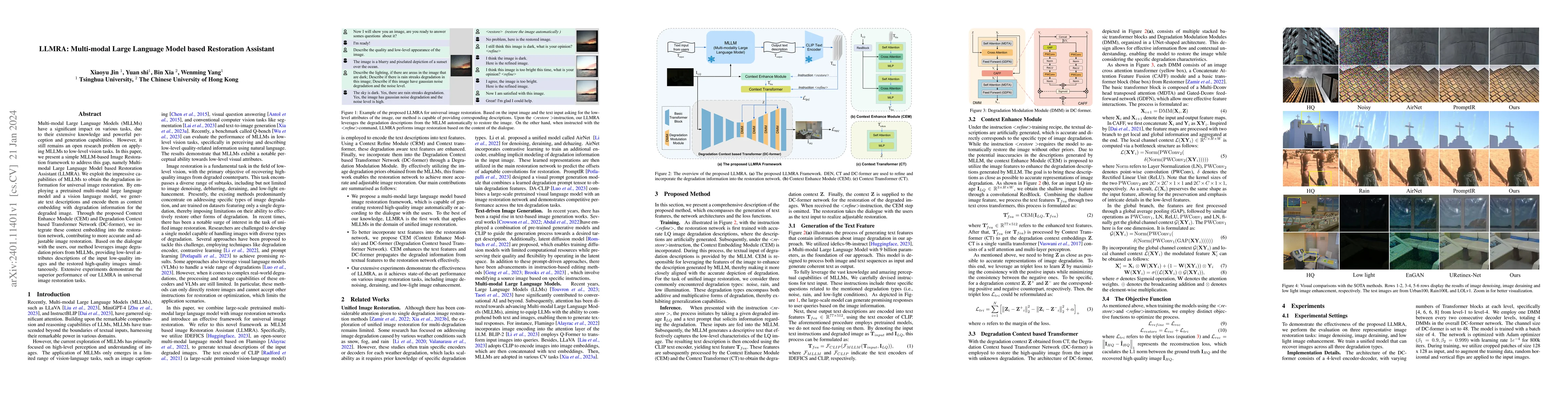 Thumbnail for LLMRA: Multi-modal Large Language Model based Restoration Assistant