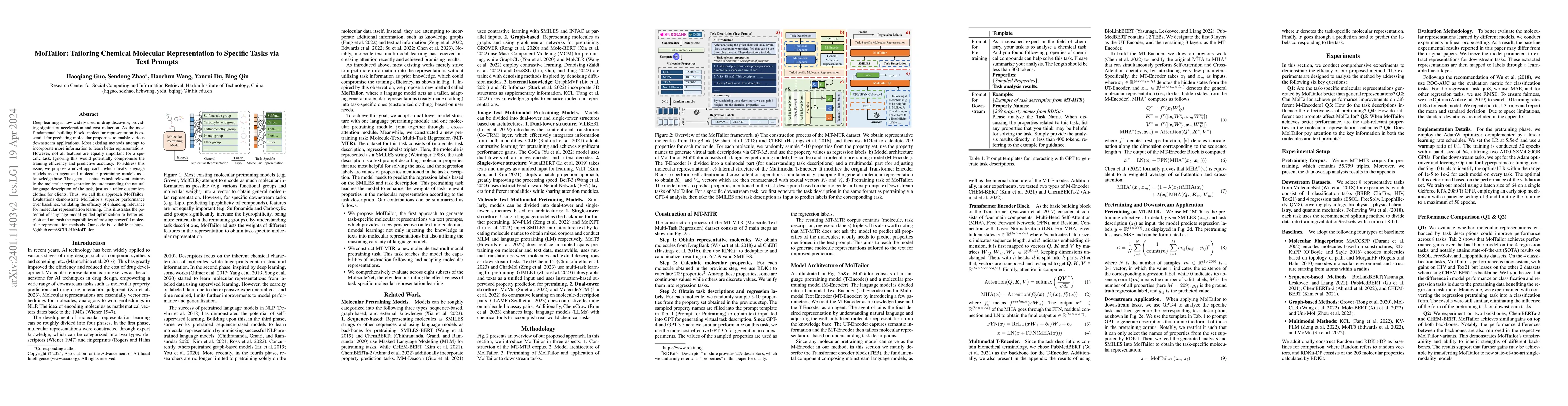 Thumbnail for MolTailor: Tailoring Chemical Molecular Representation to Specific Tasks
  via Text Prompts
