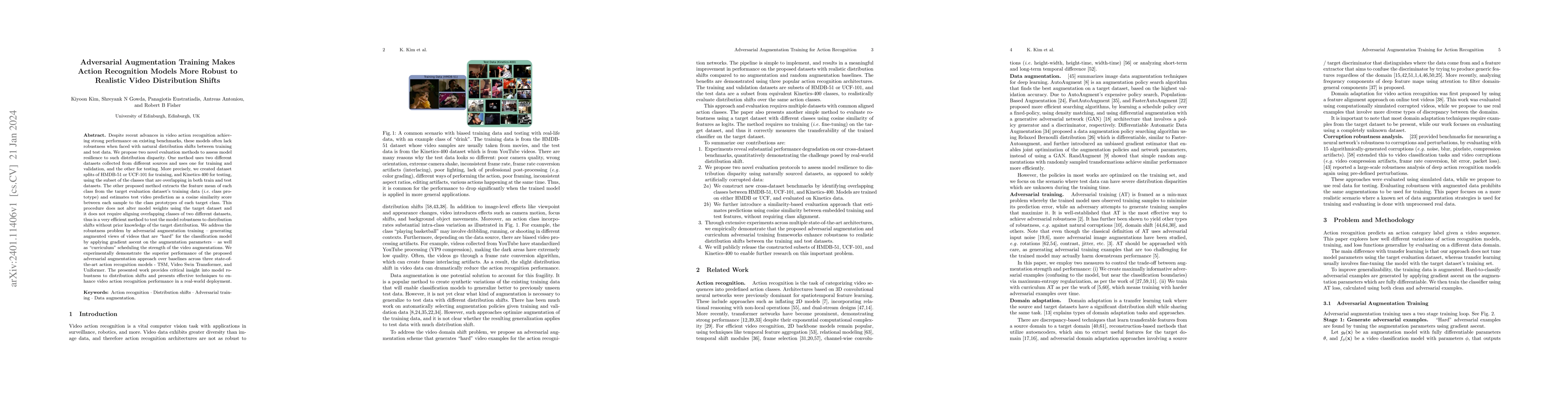 Thumbnail for Adversarial Augmentation Training Makes Action Recognition Models More
  Robust to Realistic Video Distribution Shifts