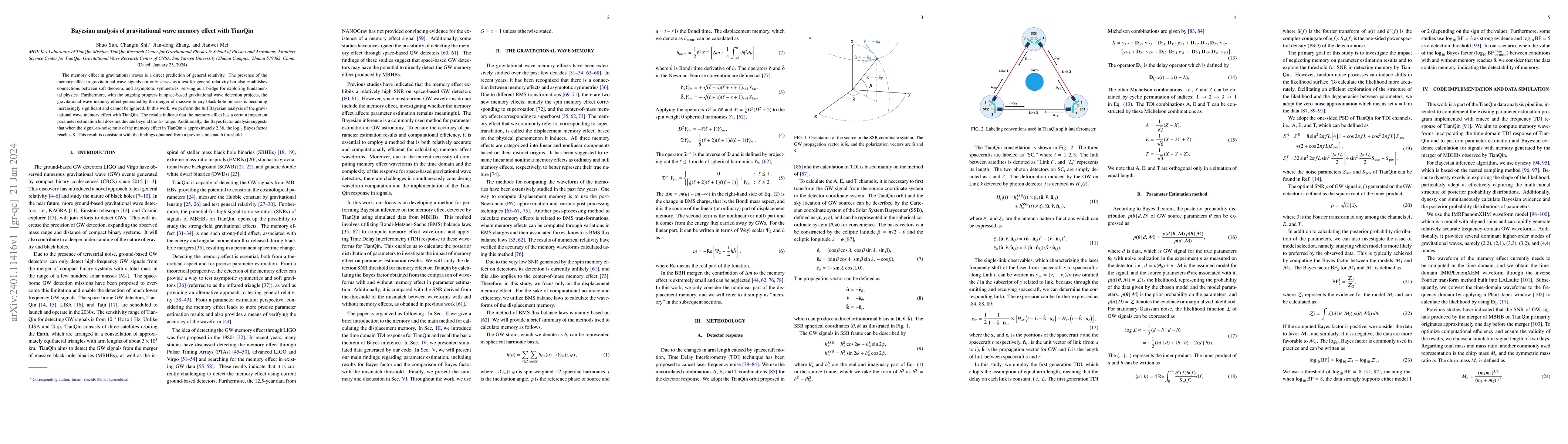 Thumbnail for Bayesian analysis of gravitational wave memory effect with TianQin