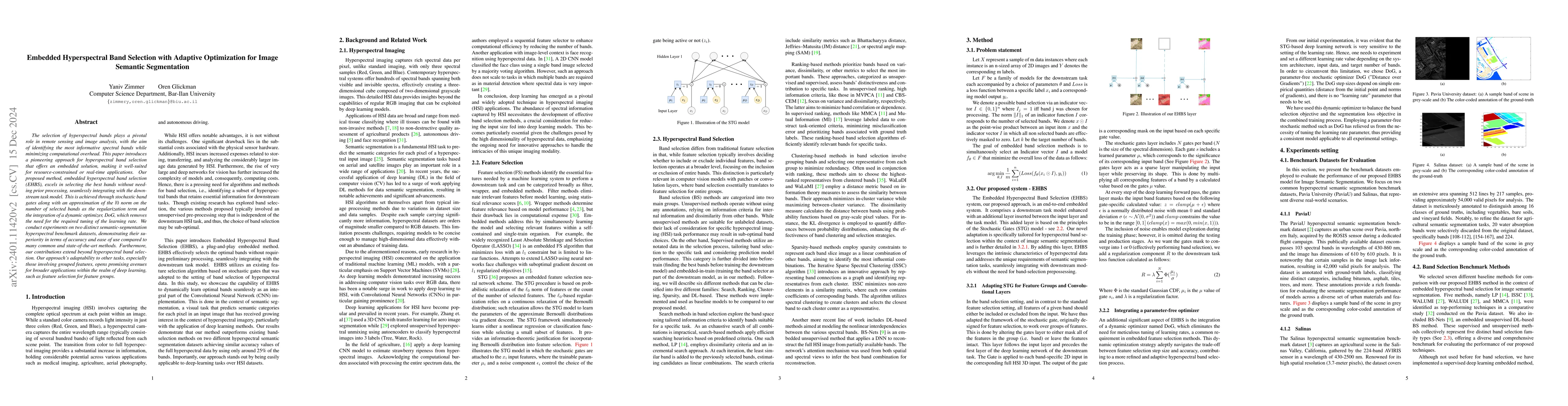 Thumbnail for Embedded Hyperspectral Band Selection with Adaptive Optimization for
  Image Semantic Segmentation