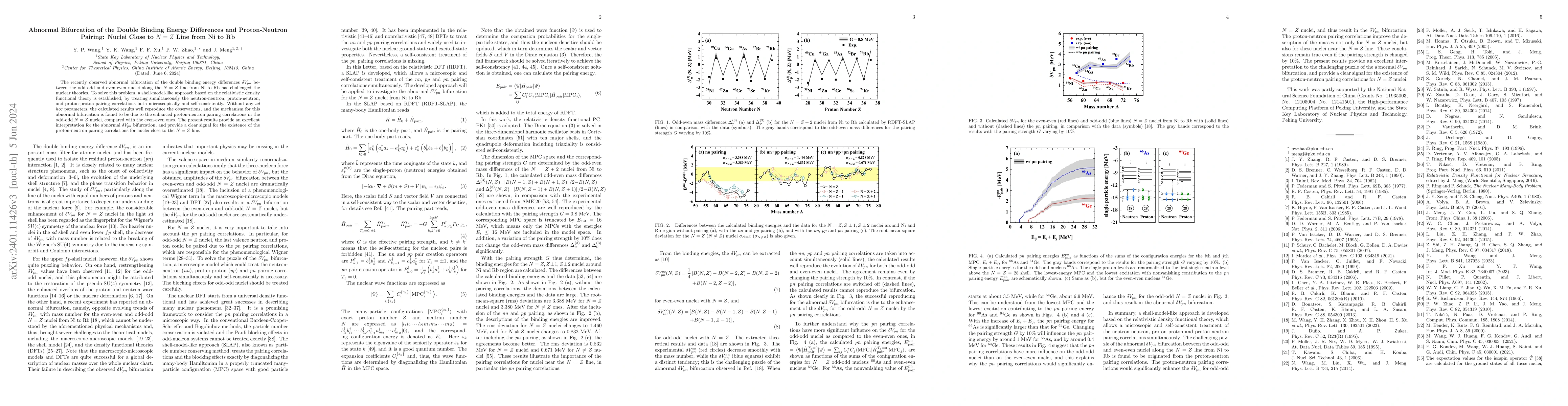 Thumbnail for Abnormal Bifurcation of the Double Binding Energy Differences and
  Proton-Neutron Pairing: Nuclei Close to $N=Z$ Line from Ni to Rb