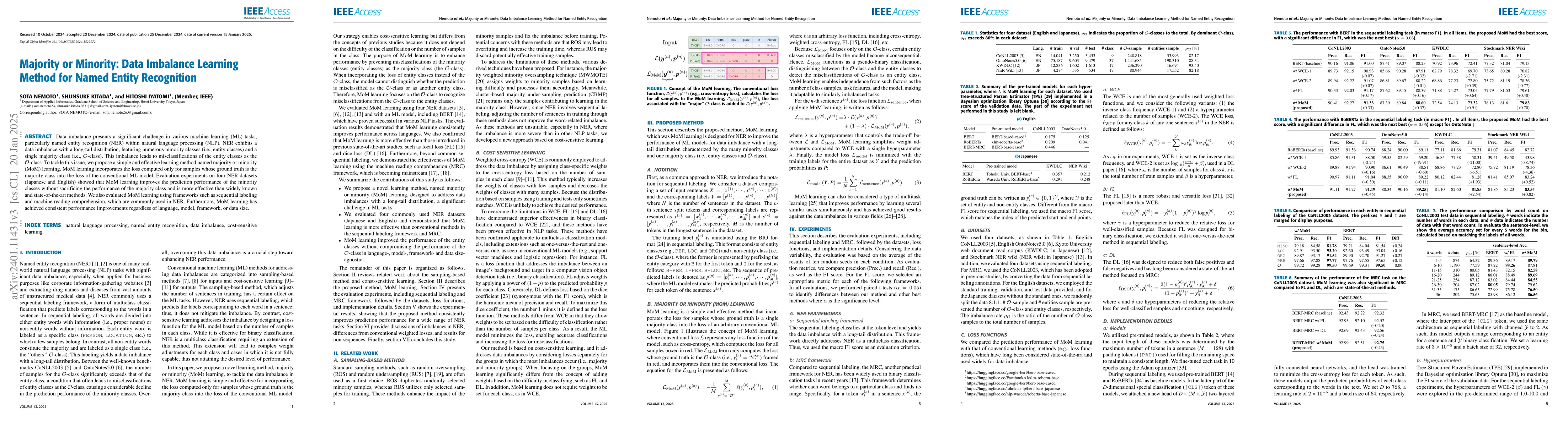 Thumbnail for Majority or Minority: Data Imbalance Learning Method for Named Entity
  Recognition