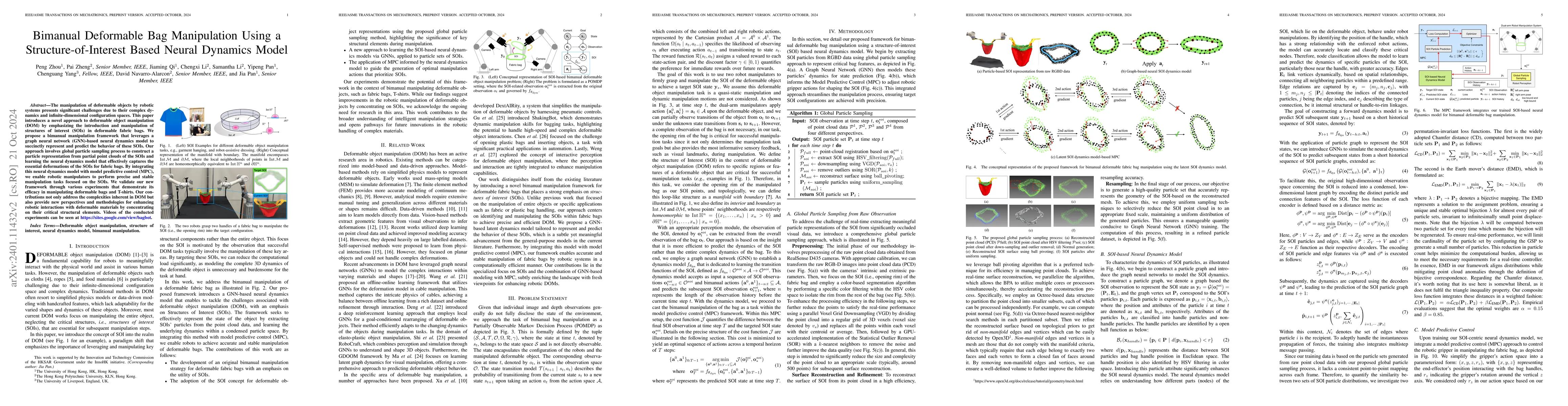 Thumbnail for Bimanual Deformable Bag Manipulation Using a Structure-of-Interest Based
  Latent Dynamics Model