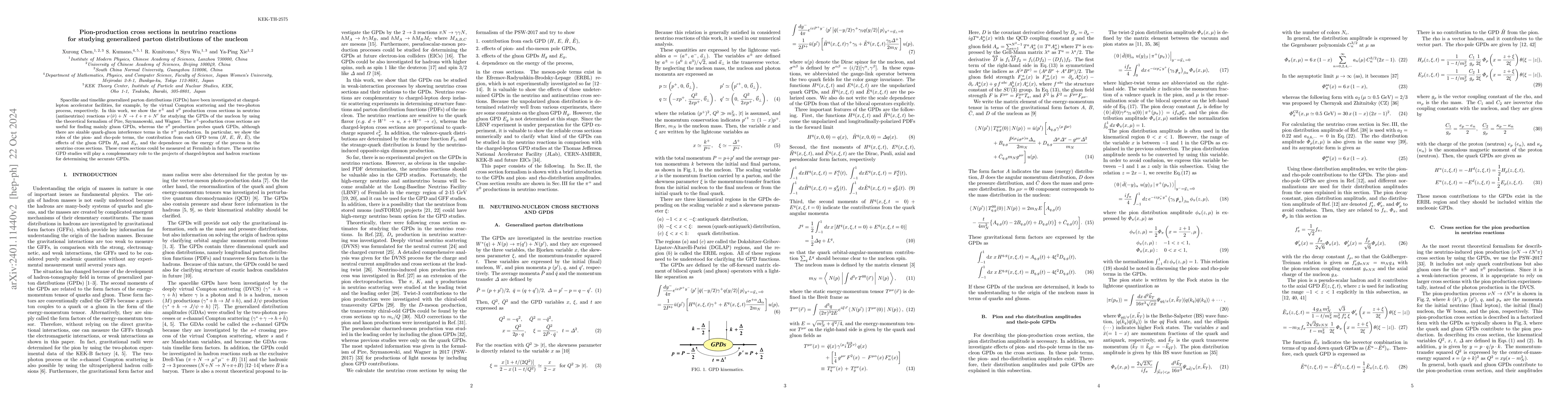 Thumbnail for Pion-production cross sections in neutrino reactions for studying
  generalized parton distributions of the nucleon