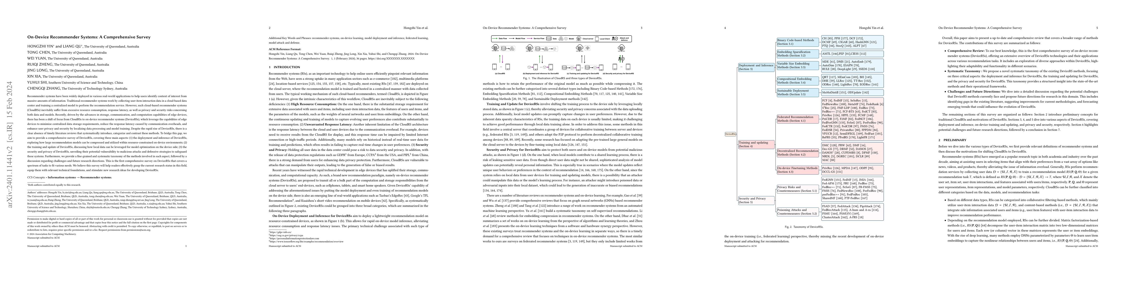 Thumbnail for On-Device Recommender Systems: A Comprehensive Survey