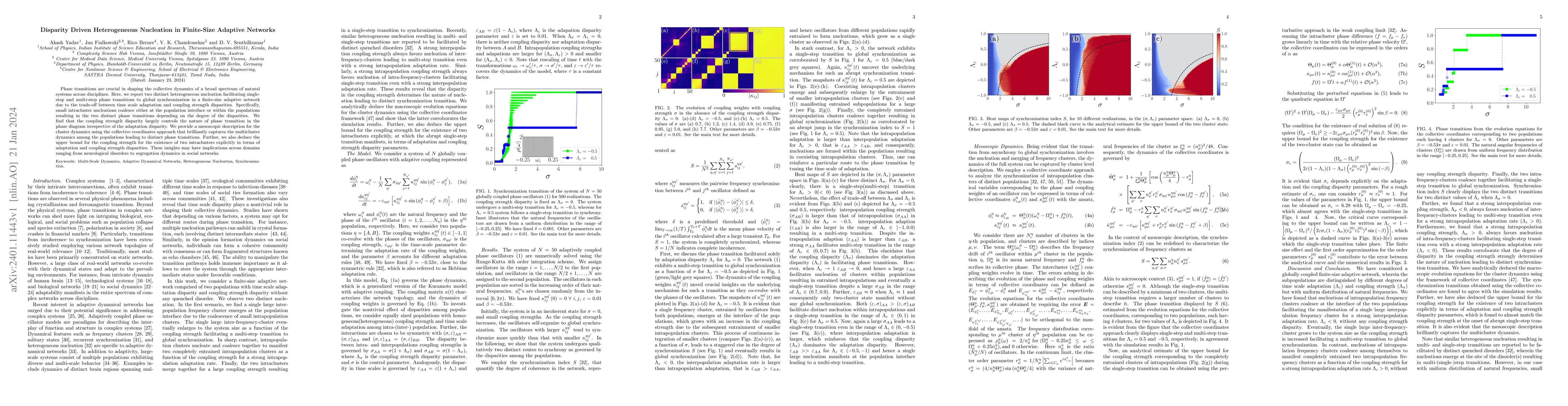 Thumbnail for Disparity Driven Heterogeneous Nucleation in Finite-Size Adaptive
  Networks