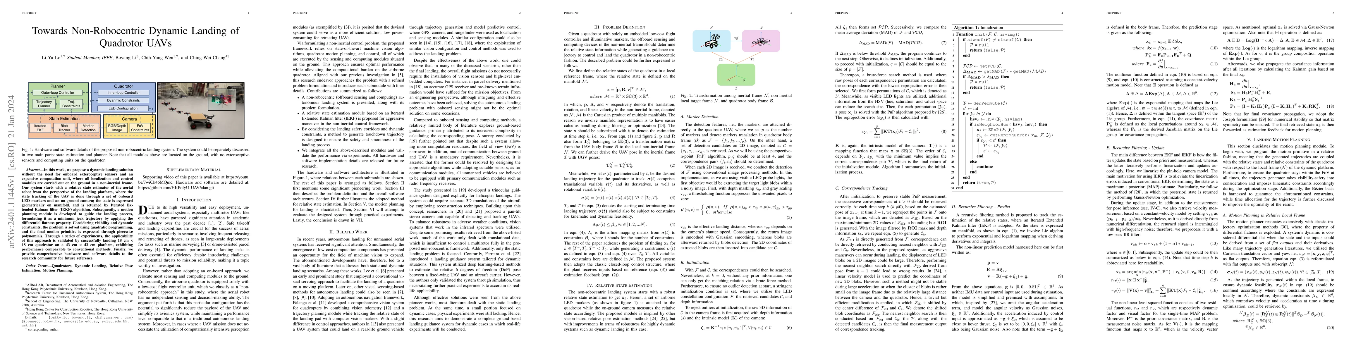 Thumbnail for Towards Non-Robocentric Dynamic Landing of Quadrotor UAVs