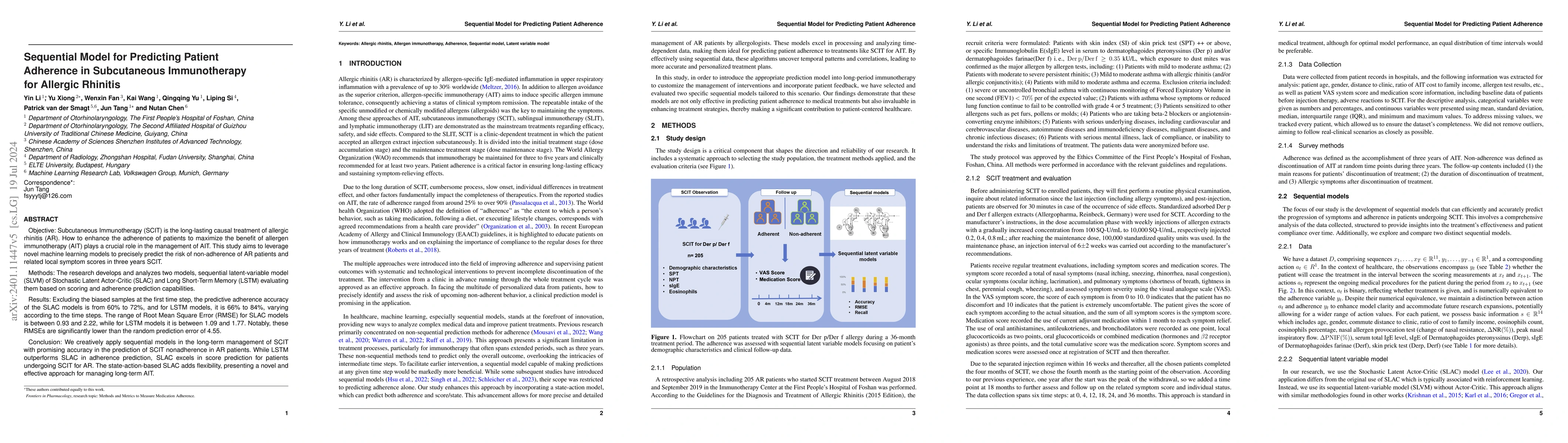 Thumbnail for Sequential Model for Predicting Patient Adherence in Subcutaneous
  Immunotherapy for Allergic Rhinitis