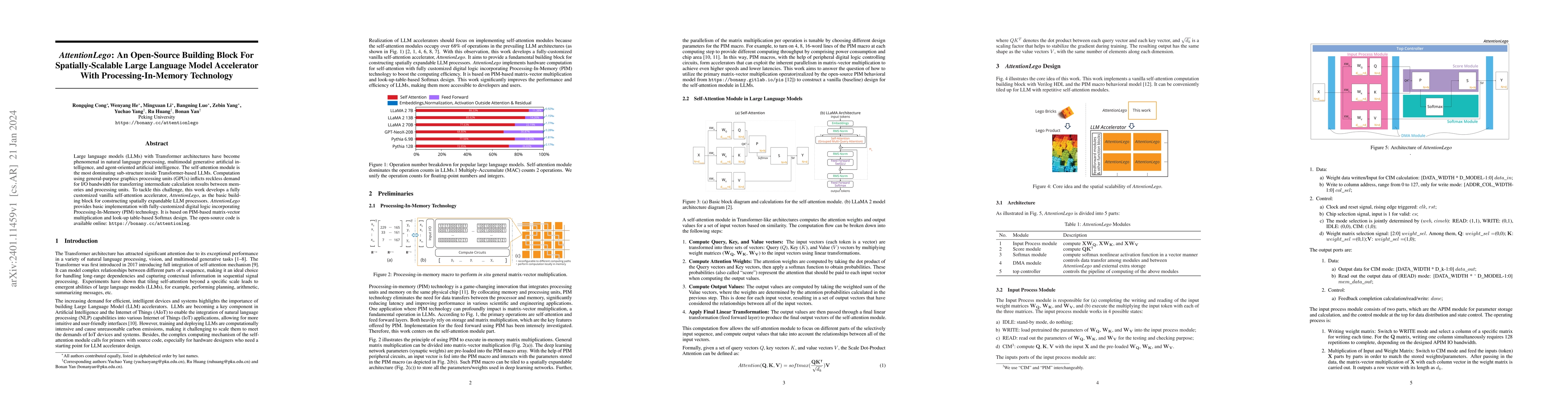 Thumbnail for AttentionLego: An Open-Source Building Block For Spatially-Scalable
  Large Language Model Accelerator With Processing-In-Memory Technology