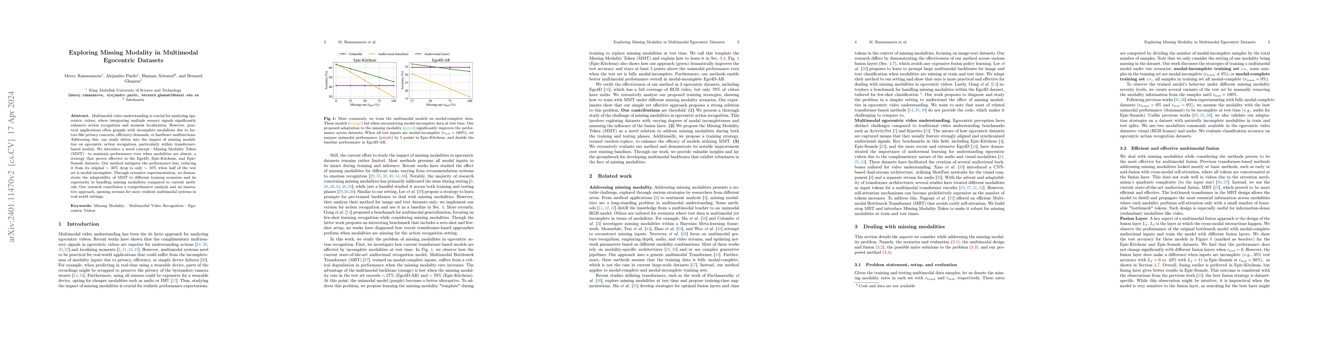 Thumbnail for Exploring Missing Modality in Multimodal Egocentric Datasets