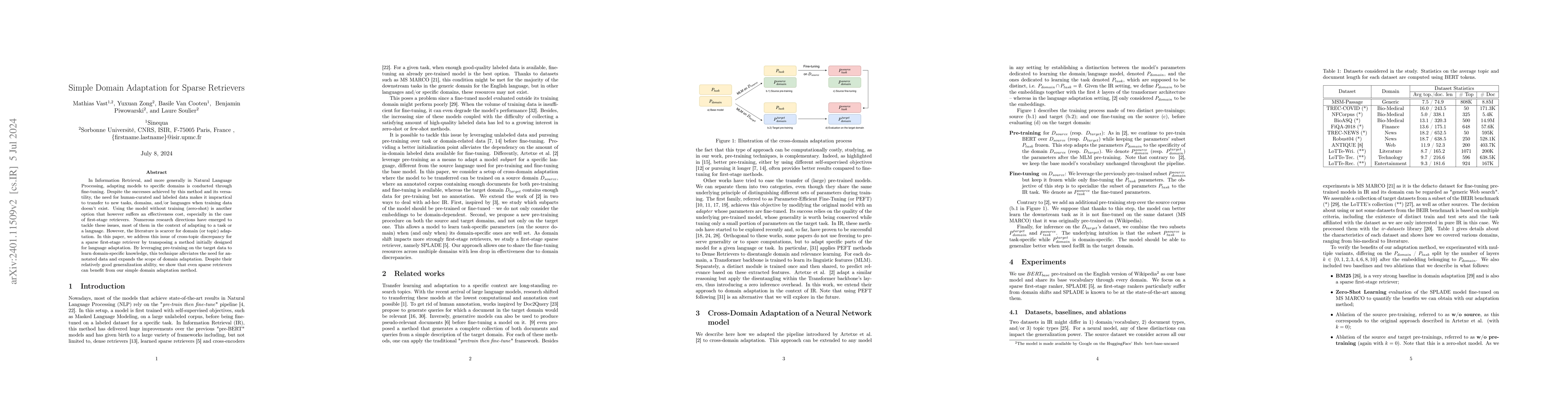 Thumbnail for Simple Domain Adaptation for Sparse Retrievers