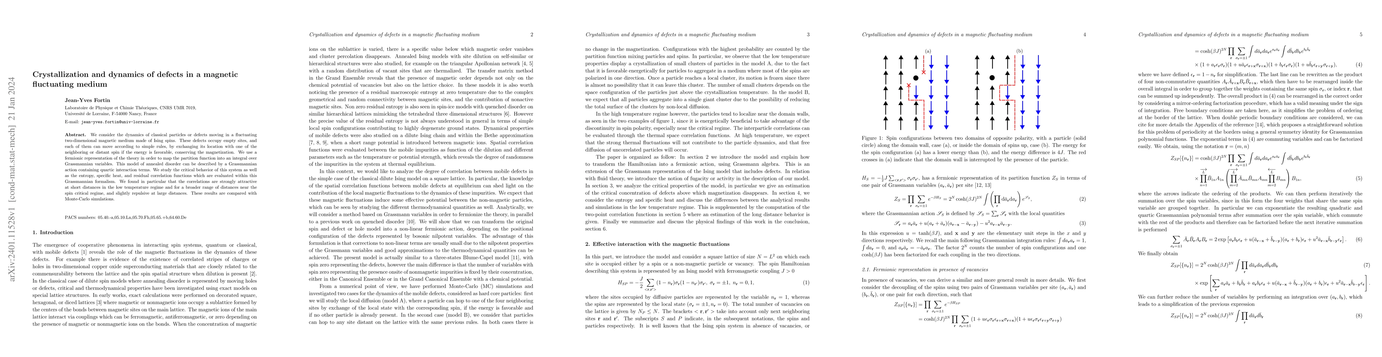 Thumbnail for Crystallization and dynamics of defects in a magnetic fluctuating medium