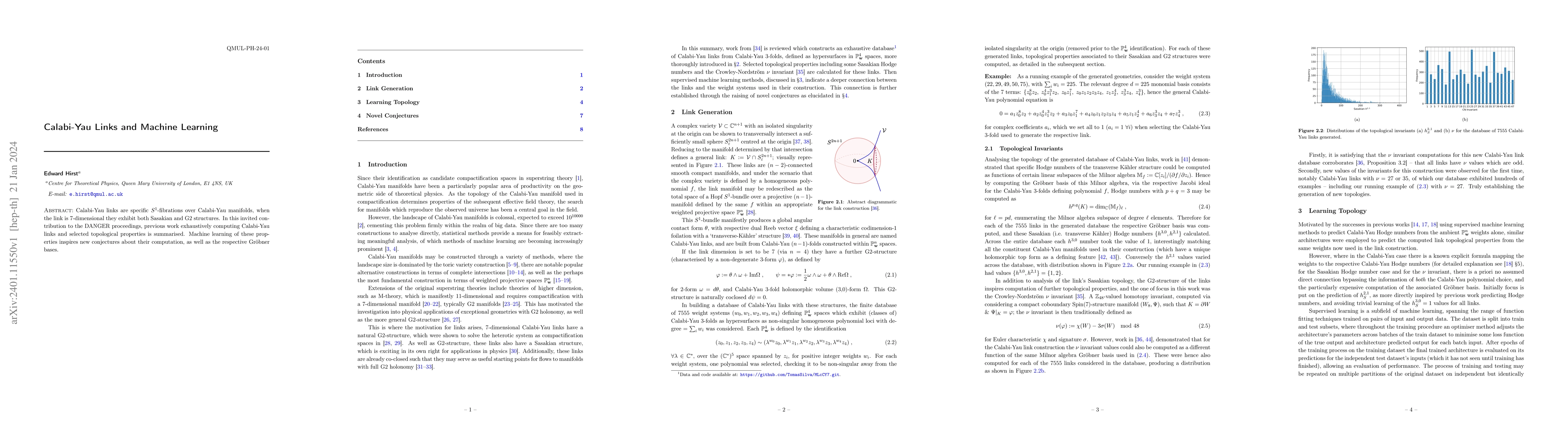 Thumbnail for Calabi-Yau Links and Machine Learning