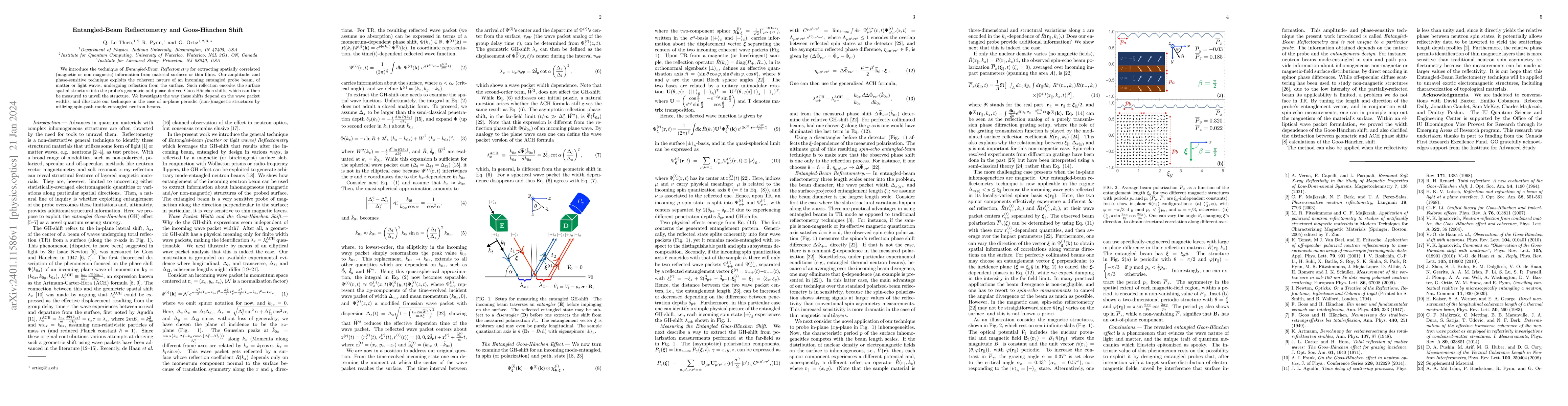 Thumbnail for Entangled-Beam Reflectometry and Goos-H\"anchen Shift