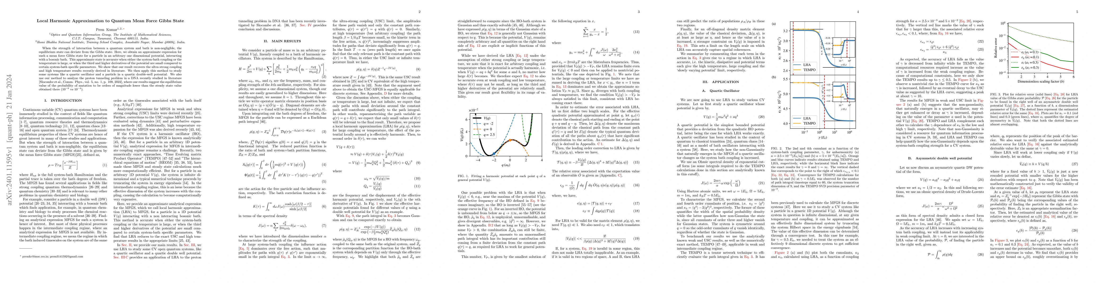 Thumbnail for Local Harmonic Approximation to Quantum Mean Force Gibbs State