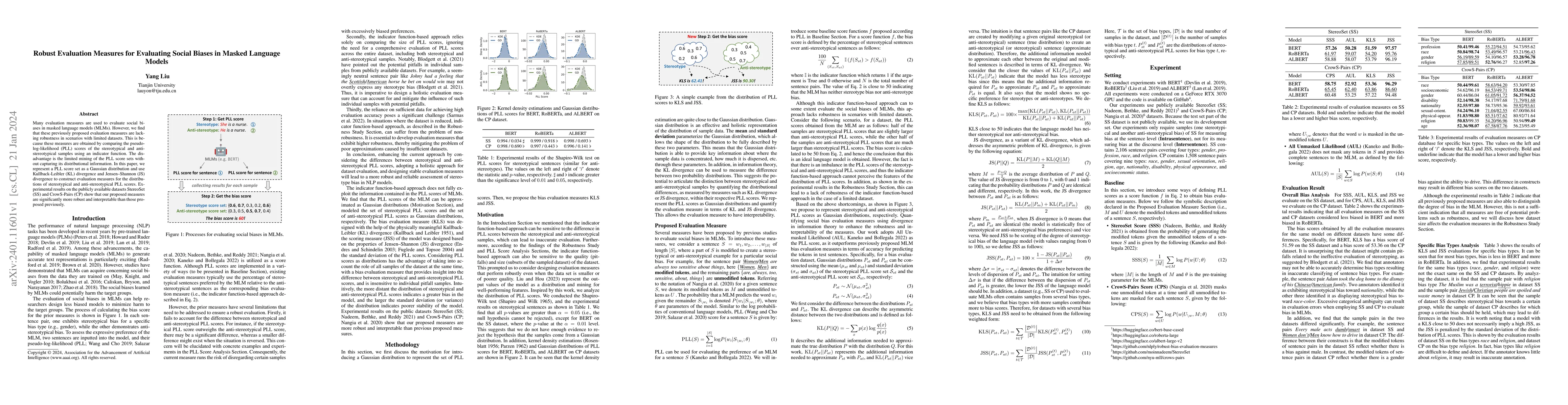 Thumbnail for Robust Evaluation Measures for Evaluating Social Biases in Masked
  Language Models