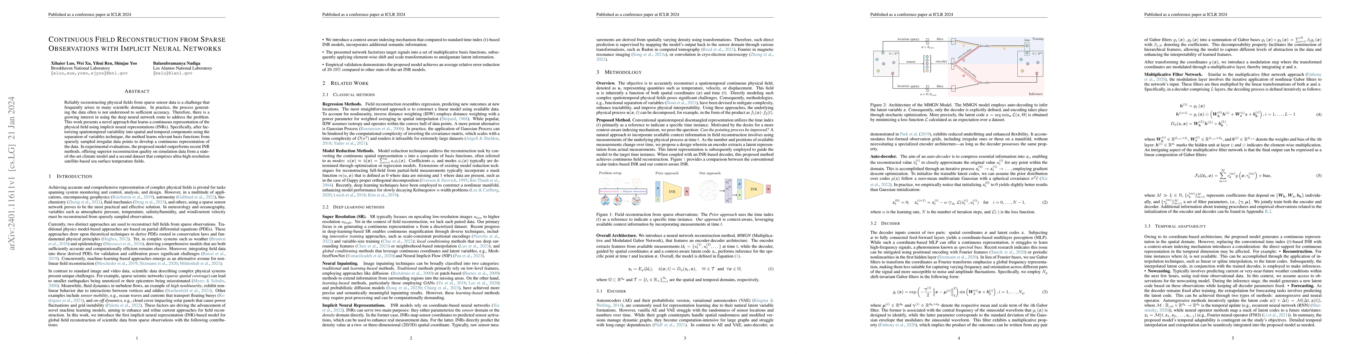 Thumbnail for Continuous Field Reconstruction from Sparse Observations with Implicit
  Neural Networks